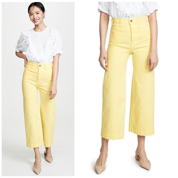 Veronica Beard Yellow Cynthia Gaucho Pant - Picture 1 of 8